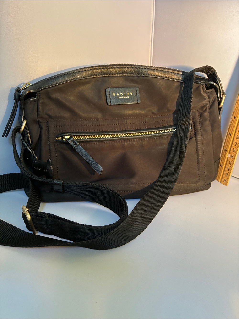 RADLEY LONDON Black Nylon Crossbody with Gold-Tone Hardware